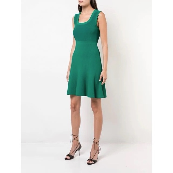 Diane Von Furstenberg Adi Green Ribbed Dress Small - Picture 9 of 10